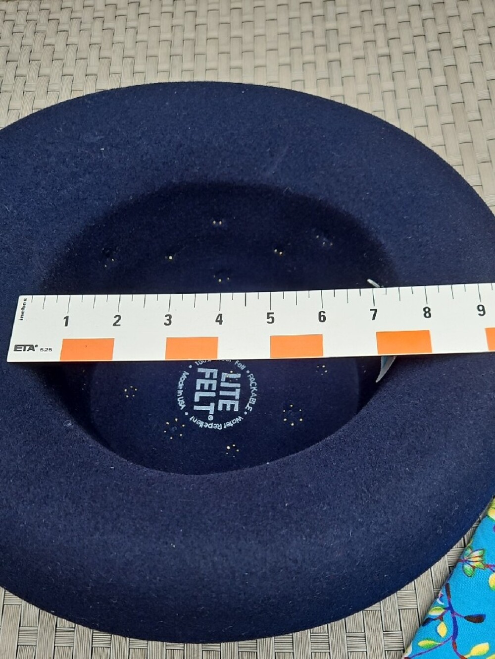 Vintage Betmar New York 100% Wool Gold-Studs Navy Felt Wide-Brim Hat - Picture 12 of 17